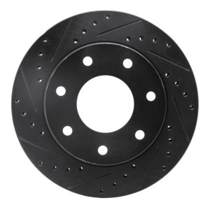 Ford F-250 Brake Rotor (1) - Front Left - R1 Concepts - Drilled & Slotted - Black - `97-`04